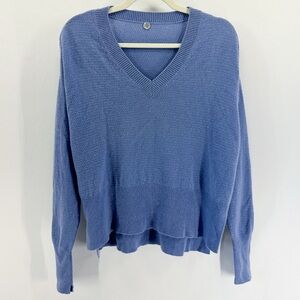 Margaret O'Leary Blue 100% Cashmere V-Neck Sweater X-Small